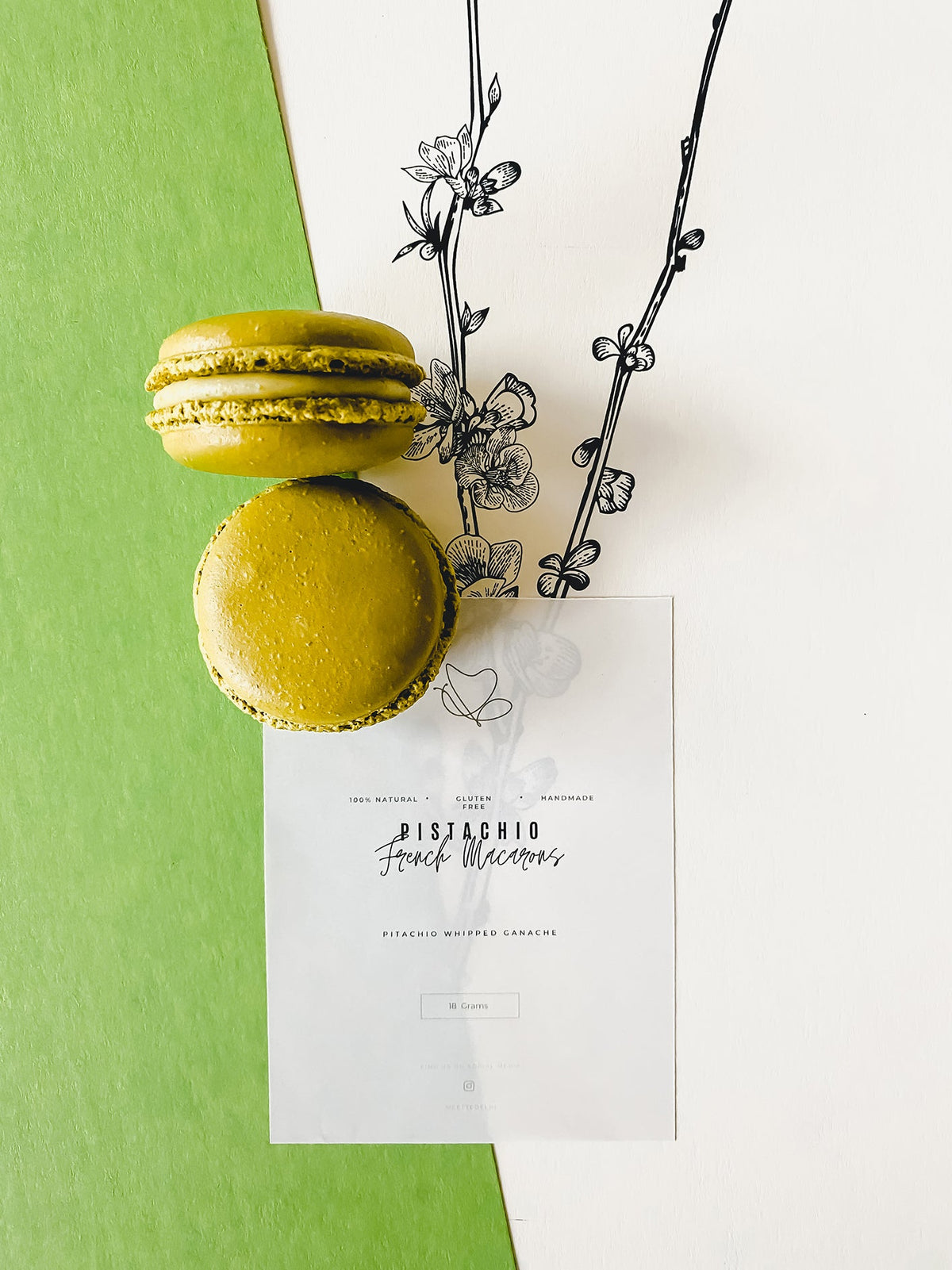 Pistachio Macarons | Pack of 6 or 9